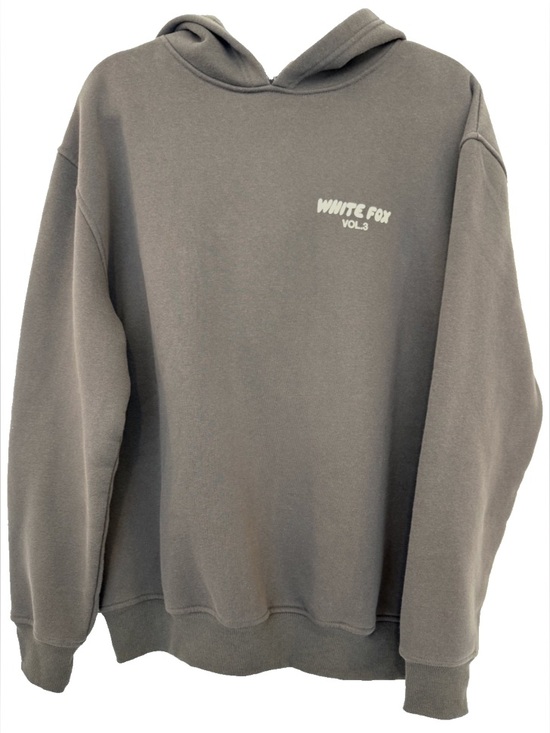 White Fox Boutique Tops - White Fox Boutique Vol 3 Oversized Hoodie Gray Cream Puff Print Small Women
